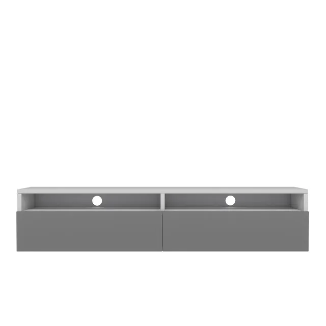 selsey-rednaw-tv-schrank-140-cm-lowboard-mit-zwei-schubladen-wei-matt-grau-gl-nz image 1