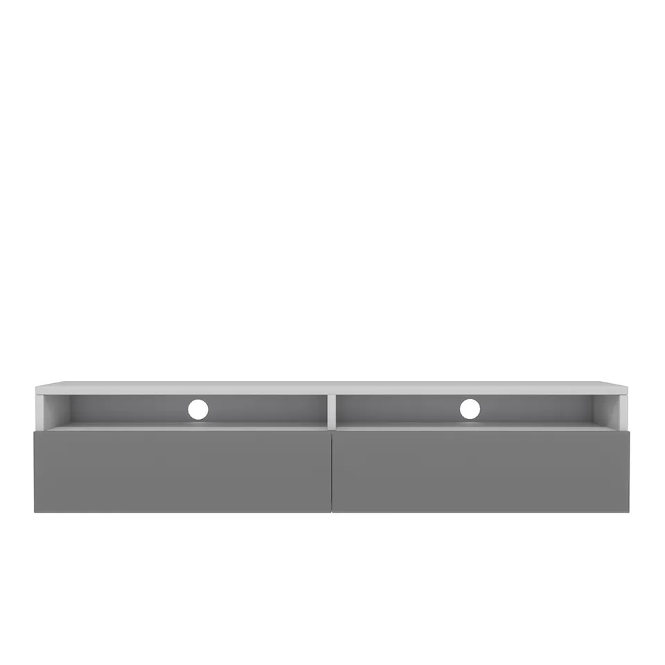 selsey-rednaw-tv-schrank-140-cm-lowboard-mit-zwei-schubladen-wei-matt-grau-gl-nz image 1