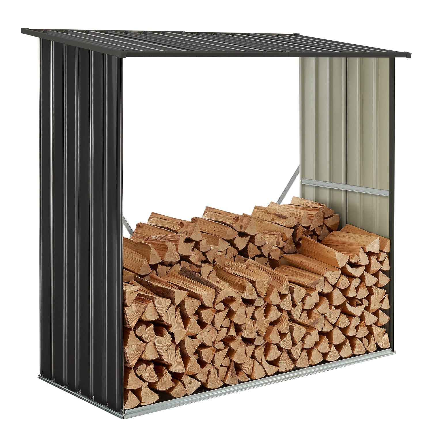 juskys-enno-holzunterstand-metall-aus-verzinktem-stahl-kaminholzregal image 1