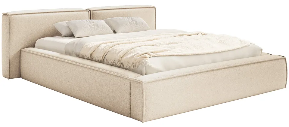 selsey-tilves-low-gepolstertes-bett-160x200-cm-mit-stauraum-hellbeige-chenille-m image 1