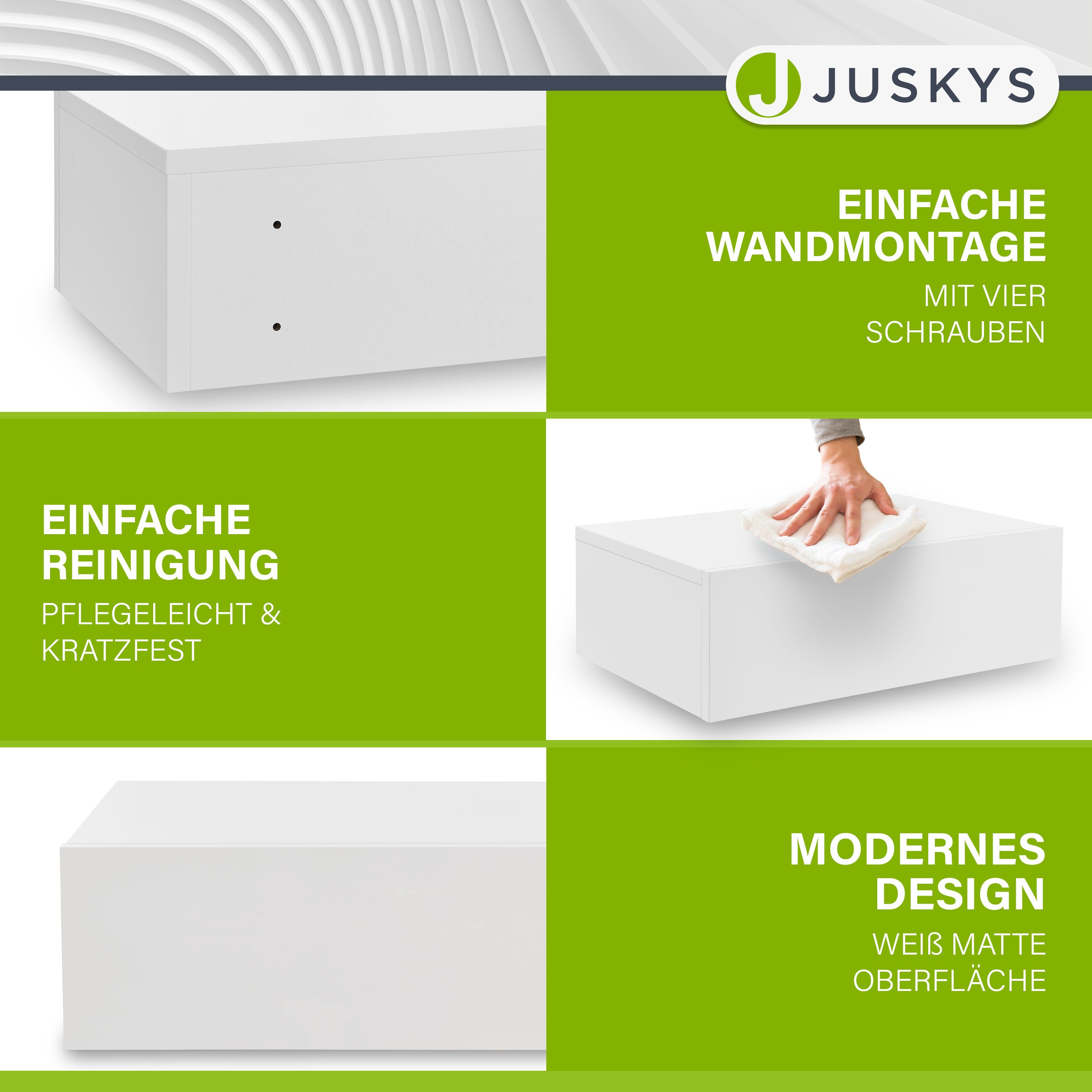 juskys-2er-set-nachttisch-h-ngend-46x30x15-cm-schweberegal-mit-schublade-wei image 4