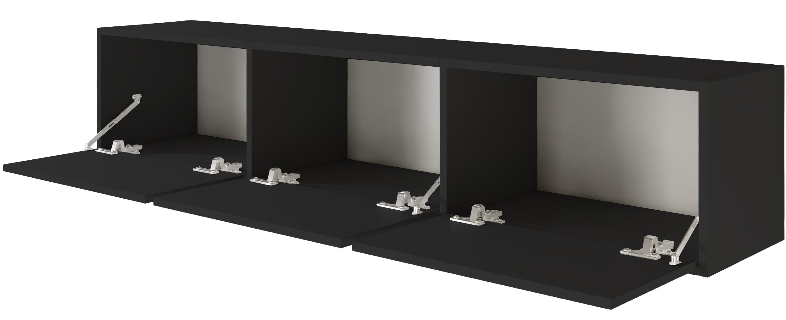 selsey-framme-h-ngender-tv-schrank-150-cm-mit-drei-klappen-schwarz-matt image 5