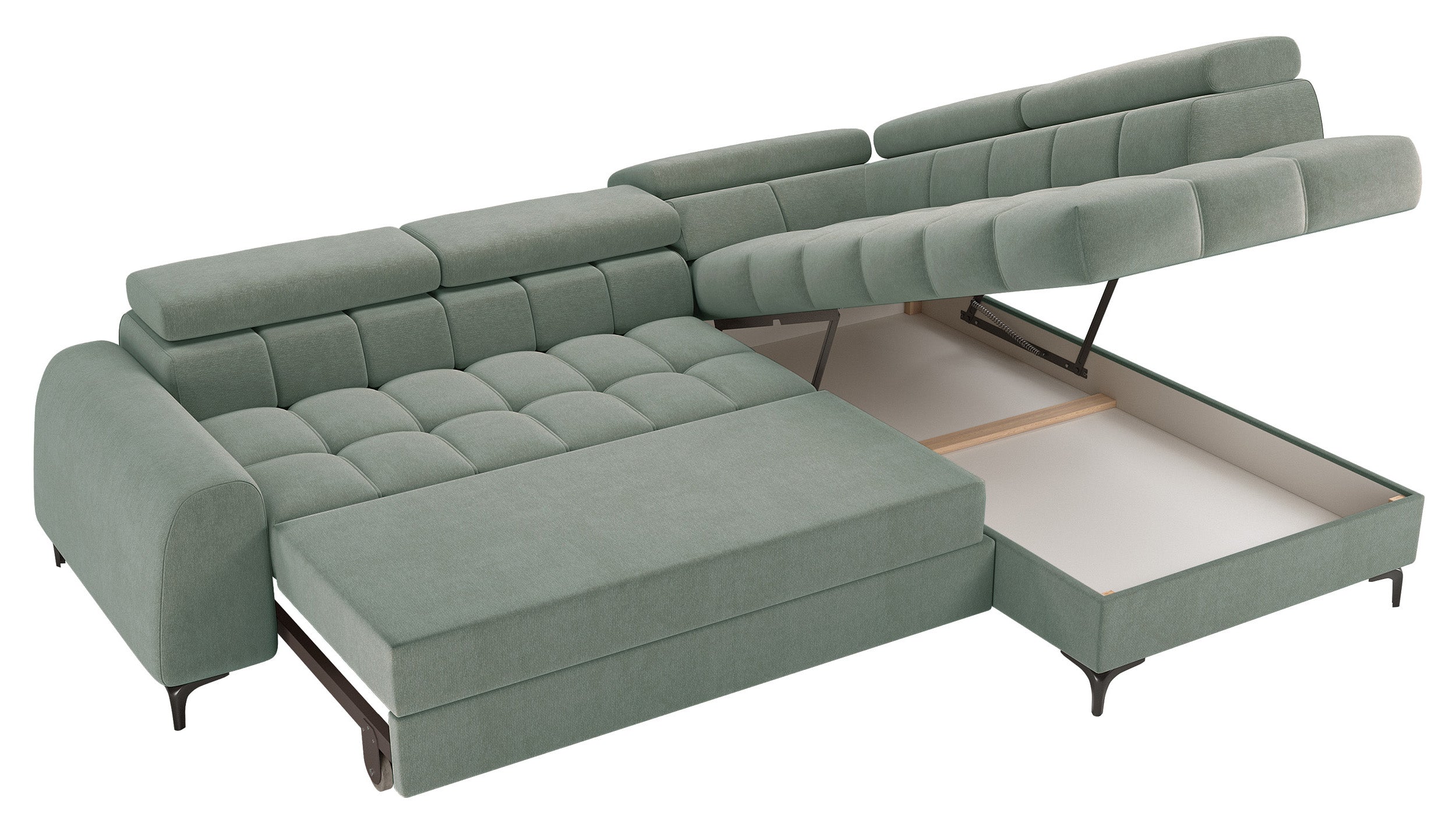 selsey-arellio-ecksofa-mit-schlaffunktion-l-form-rechts-salbeigr-ner-chenille-mi image 4