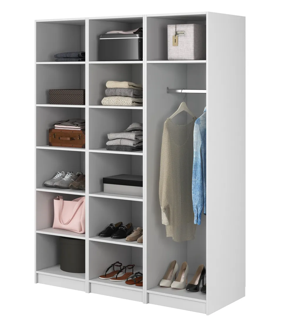 selsey-kaspe-garderobe-150-cm-wei-mit-stange-und-doppel-regalen image 1