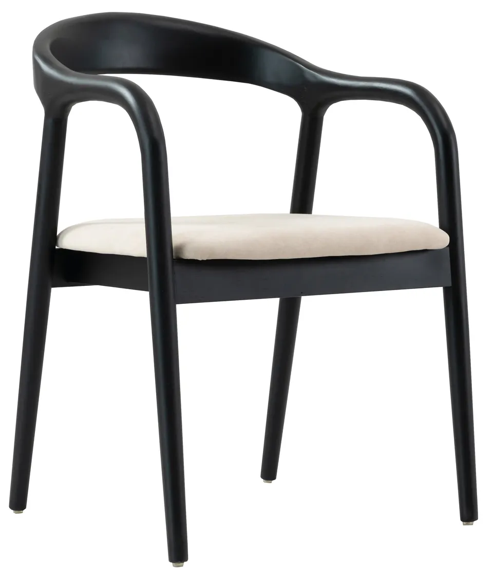 selsey-battione-holzstuhl-esszimmer-beiger-samt-schwarz image 1