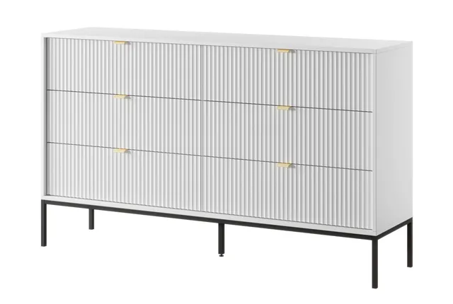 selsey-vellore-kommode-mit-sechs-schubladen-154-cm-wei-mit-gerillten-fronten-und image 1