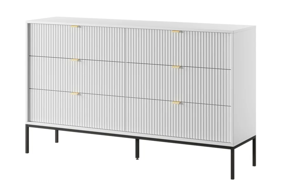 selsey-vellore-kommode-mit-sechs-schubladen-154-cm-wei-mit-gerillten-fronten-und image 1