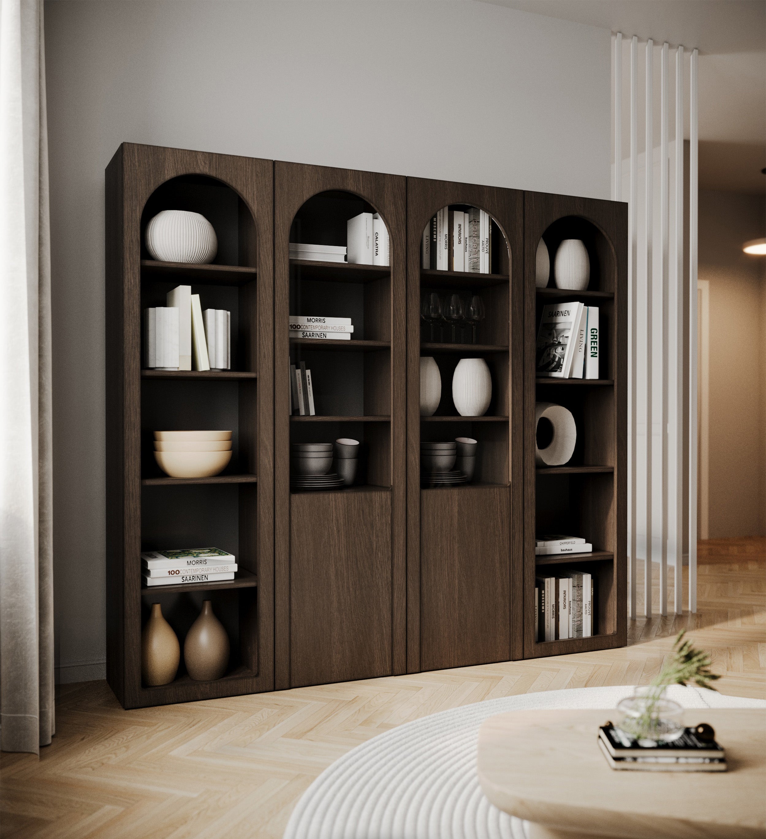 selsey-arkadia-vitrine-schrank-zweit-rig-100-cm-eiche-dunin-mit-glasfront image 5