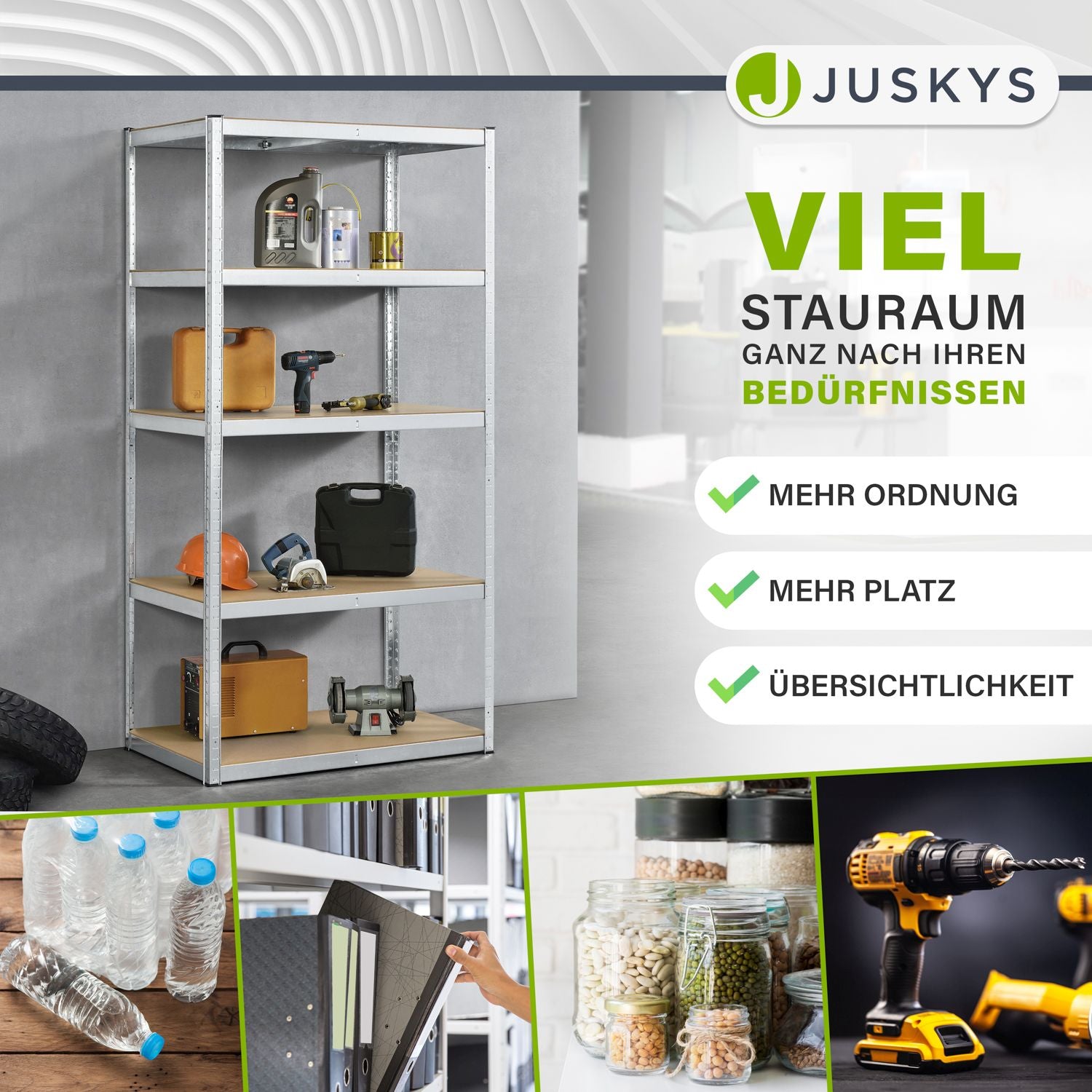 juskys-lagerregal-basic-200-x-100-x-60-cm-silber-schwerlastregal-mit-5-b-den image 7