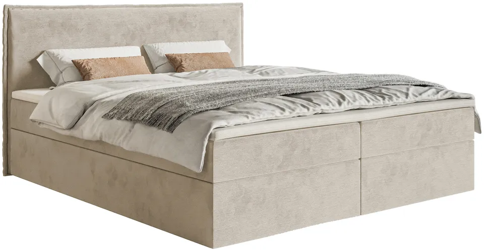 selsey-softie-kontinentalbett-140x200-cm-mit-stauraum-und-topper-beige-velours-w image 1