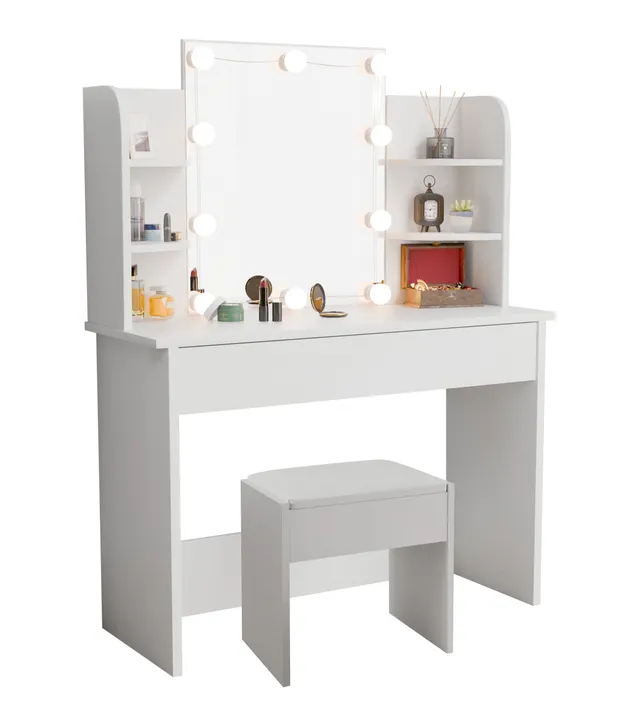 juskys-schminktisch-bella-mit-hocker-melly-und-led-spiegel image 1