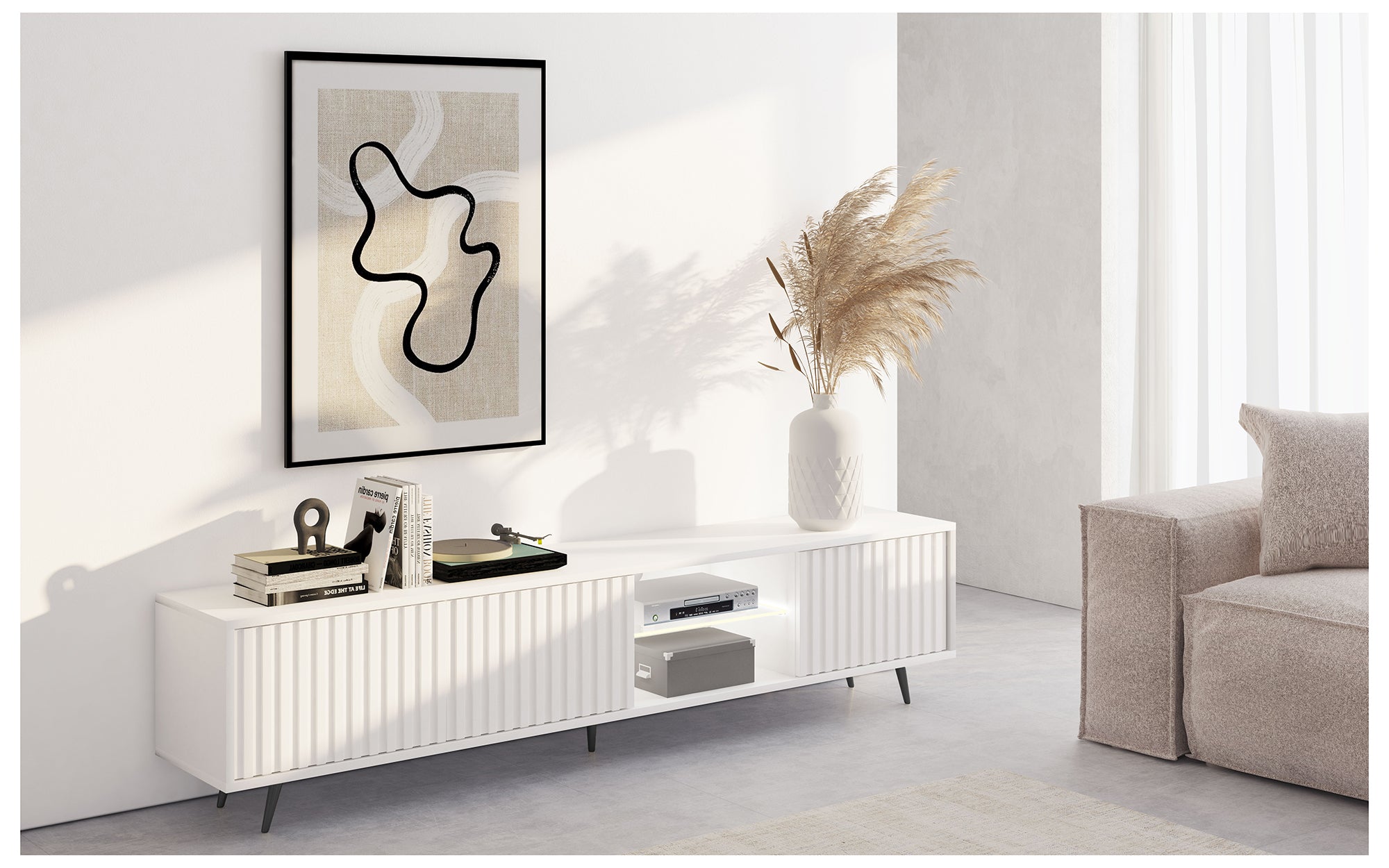 selsey-bello-tv-schrank-175-cm-wei-mit-lamellenfronten-und-led-schwarze-beine image 4