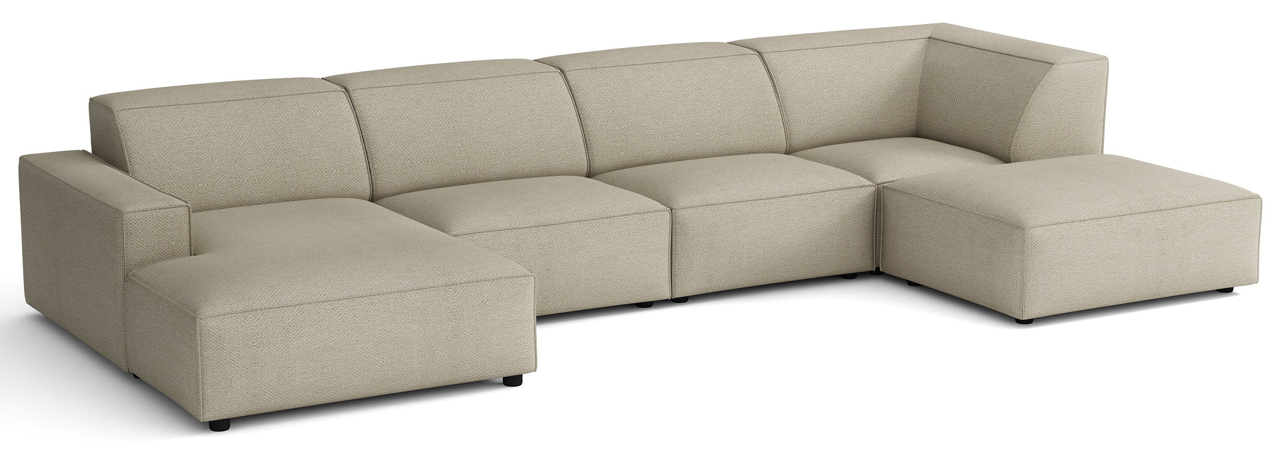 selsey-sellmo-u-modulsofa-rechts-mit-hocker-grau-beige-chenille image 3