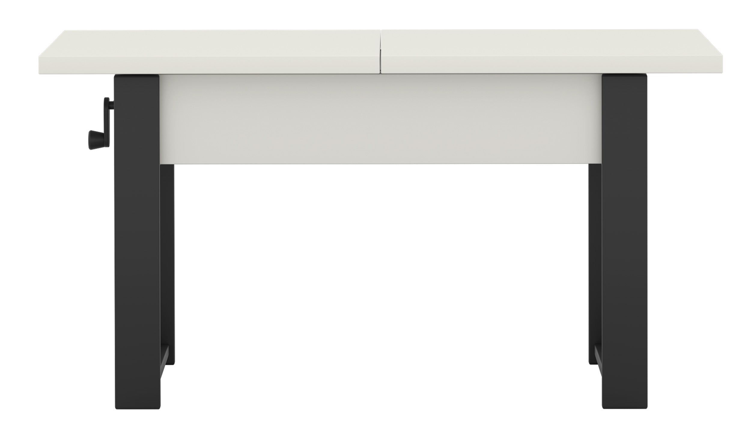 selsey-hugo-ausziehbarer-couchtisch-120-157-x67-cm-alpenwei-mit-schwarzen-beinen image 5