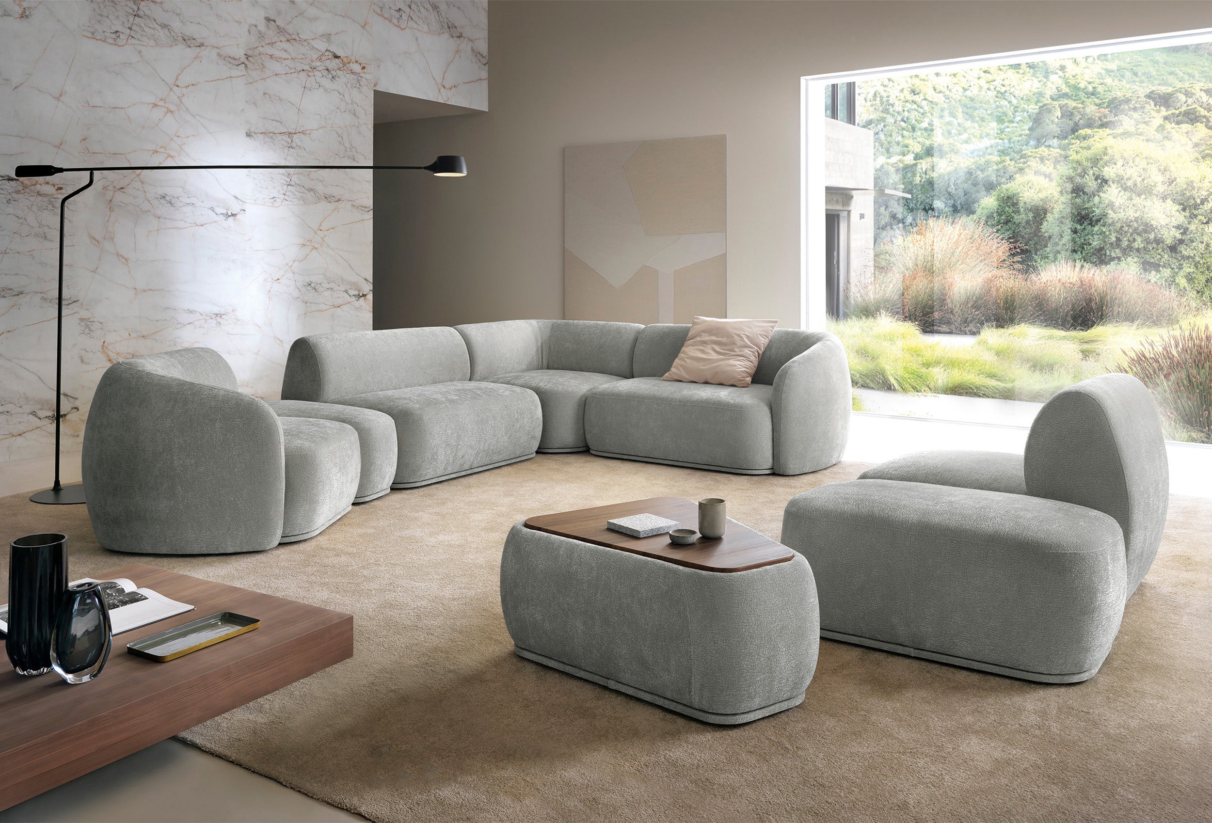 selsey-bommo-einzelmodul-linksseitig-grauer-chenille-modulares-sofa-element image 5