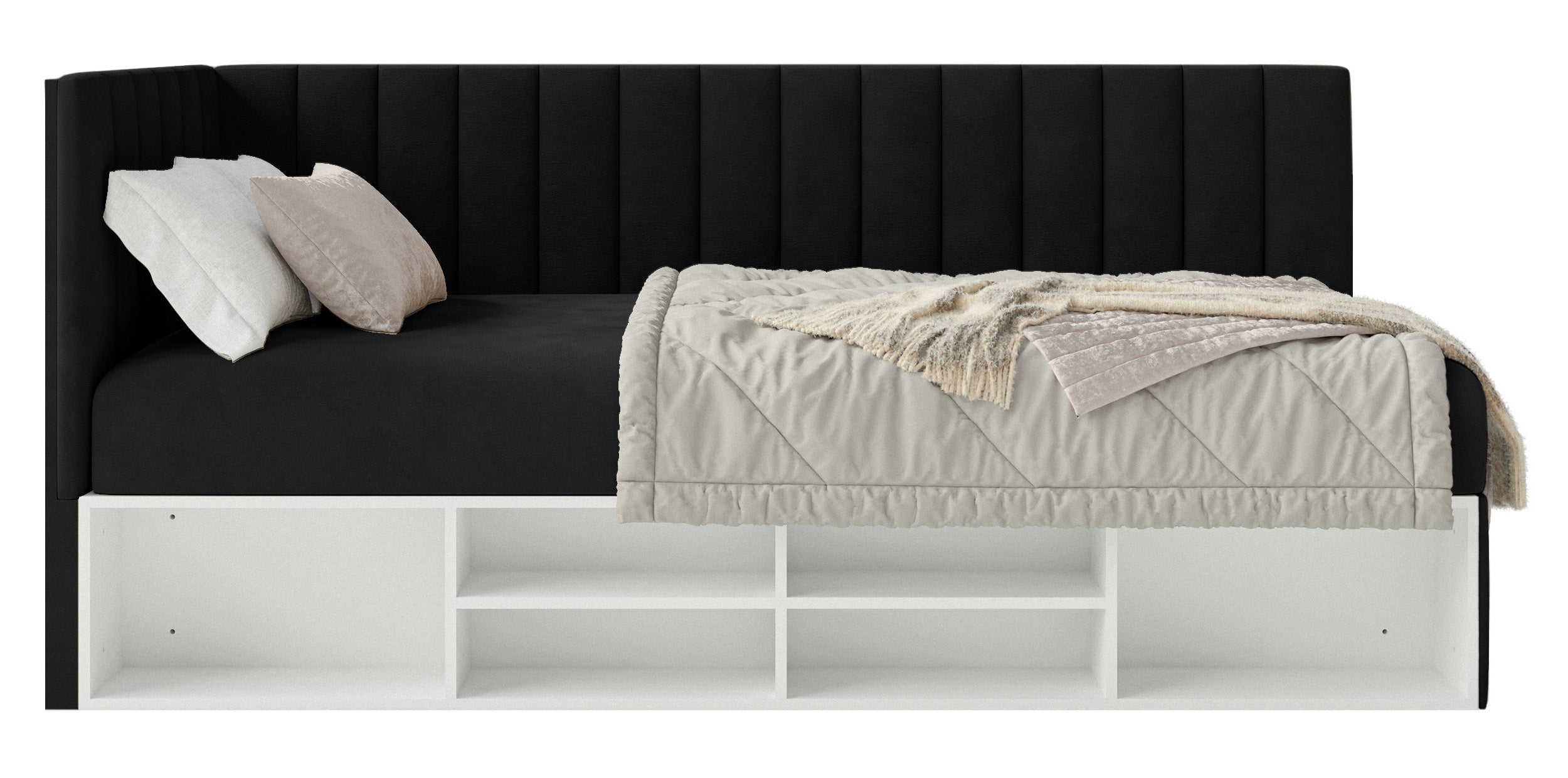selsey-ventrio-jugendbett-90x200-cm-links-mit-stauraum-und-regalen-schwarzer-vel image 5