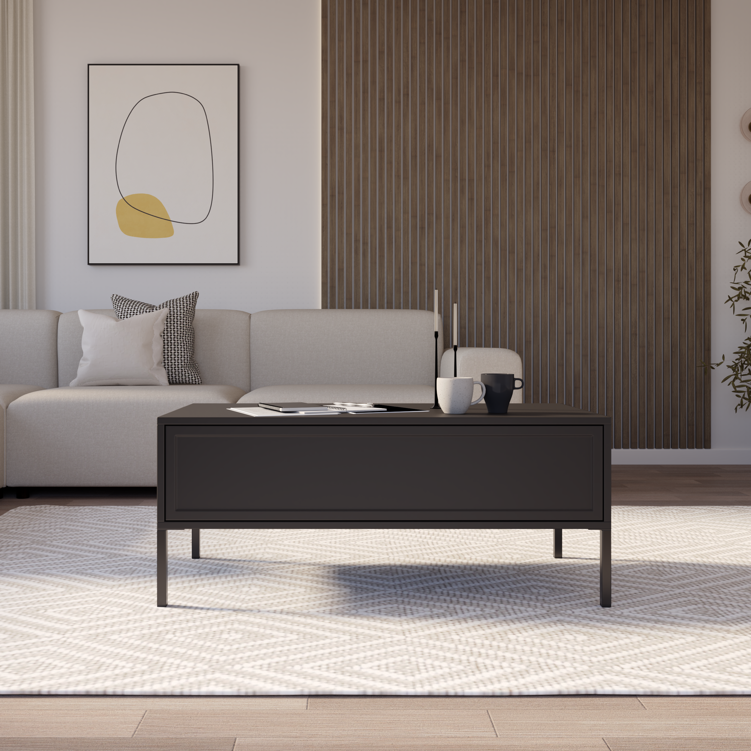selsey-velveto-couchtisch-100x50-cm-schwarz-mit-schublade image 2