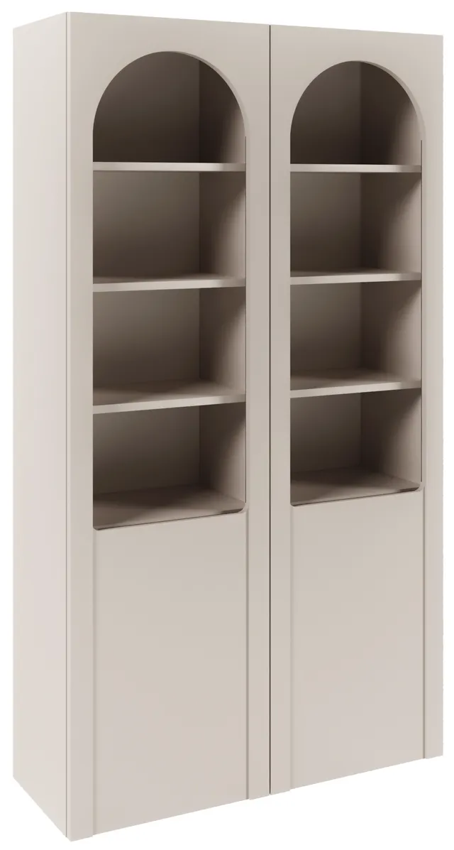 selsey-arkadia-zweifl-gelige-vitrine-100-cm-kaschmir-gefr-ste-verglaste-fronten image 1