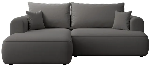 selsey-ovo-mini-ecksofa-links-mit-schlaffunktion-und-stauraum-dunkelgrauer-samt- image 1