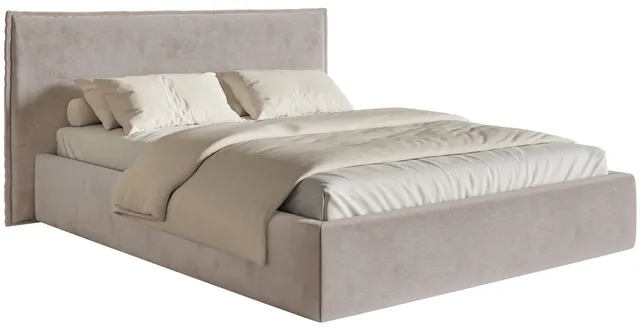 selsey-softie-gepolstertes-bett-160x200-cm-grau-brauner-velours-wasserabweisend image 1