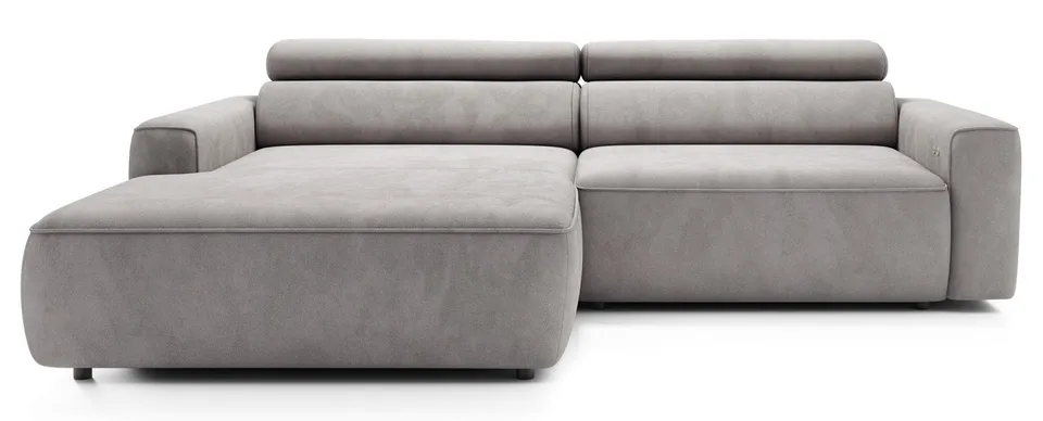 selsey-ecksofa-fando-l-form-links-mit-elektrischem-auszug-grauer-samt image 1