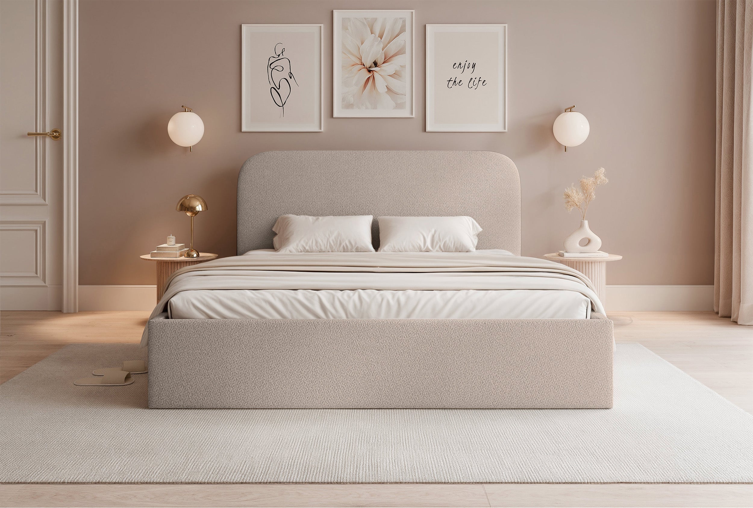 selsey-sonvivo-polsterbett-160x200-cm-mit-bettkasten-beige-chenille-metallrahmen image 3