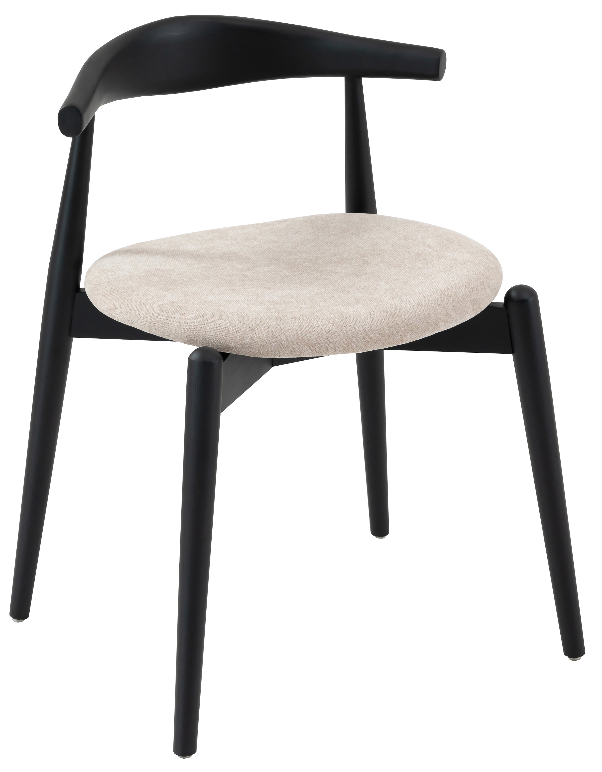 selsey-dinesse-holzstuhl-esszimmer-beige-chenille-schwarz-eschenholz image 2