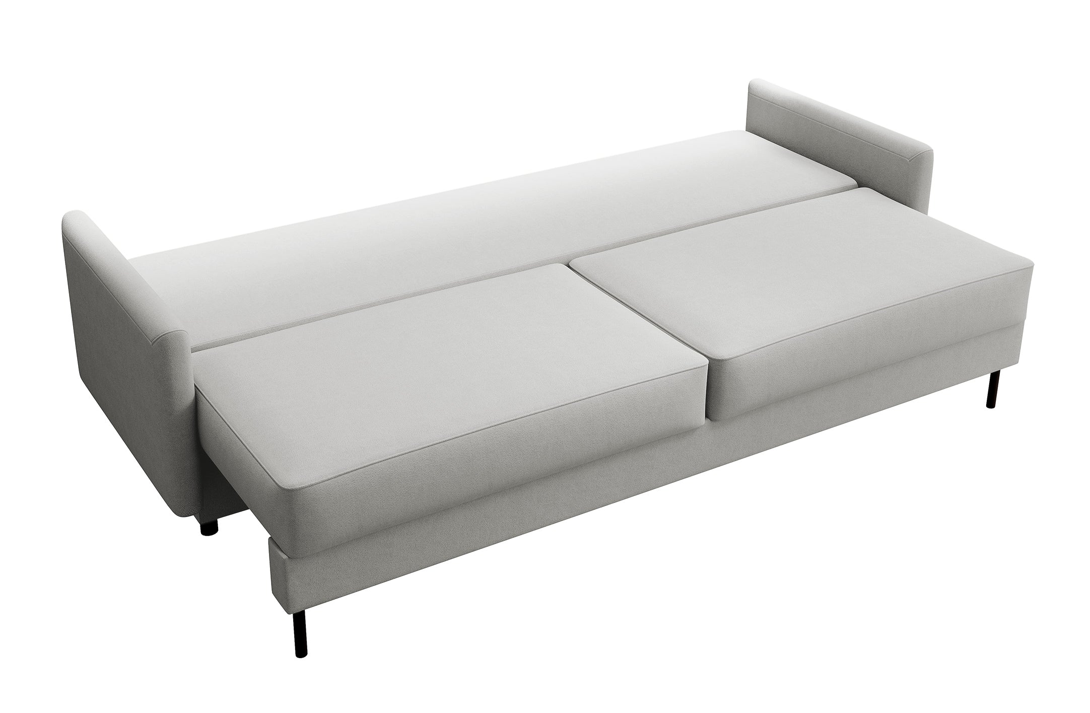 selsey-tomonde-dreisitziges-schlafsofa-mit-stauraum-hellgrauer-samtvelours image 5