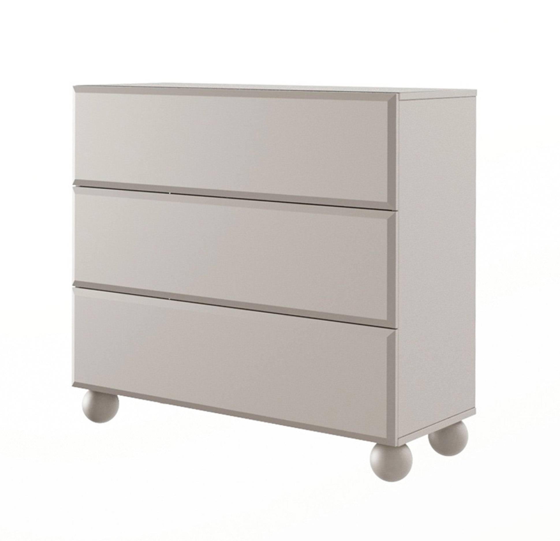 selsey-chocolated-kommode-100-cm-mit-3-schubladen-sandbeige-kugelbeine image 1