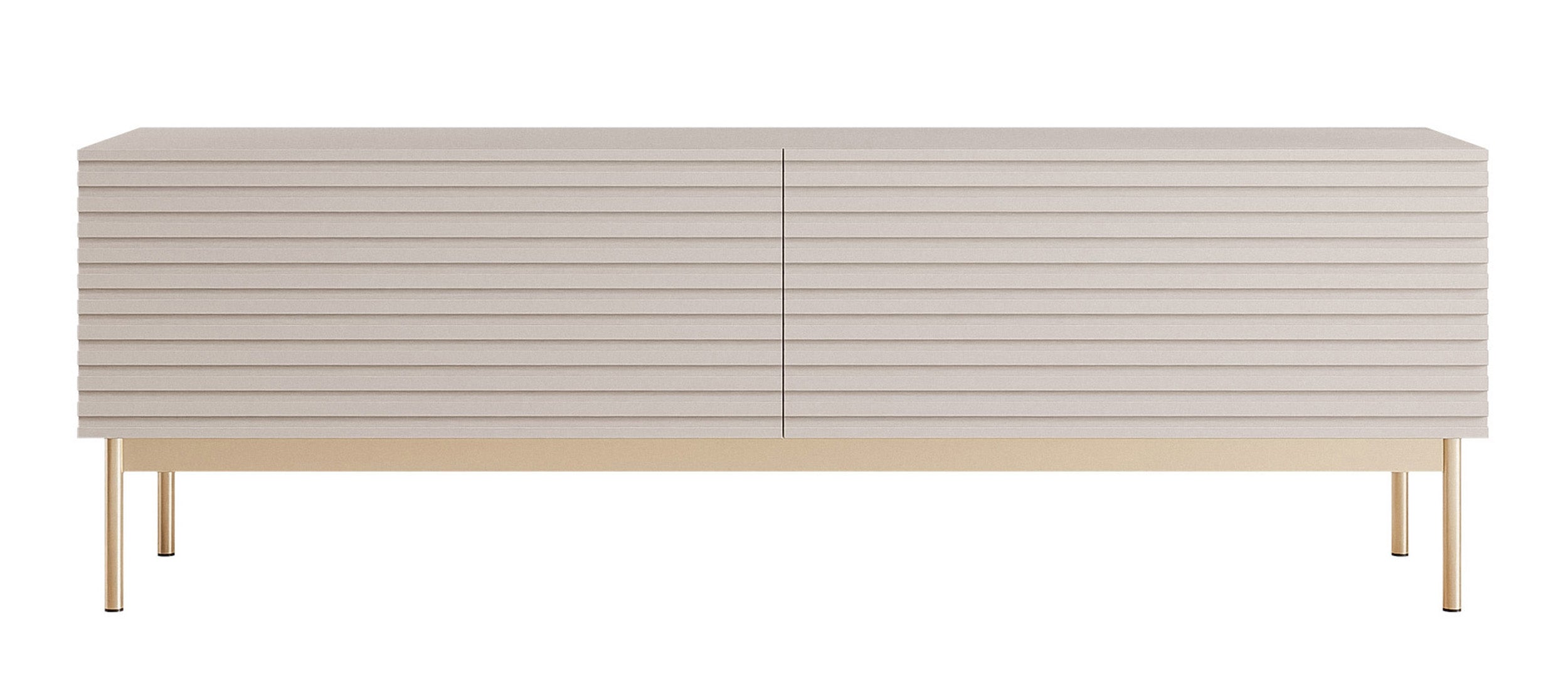 selsey-linearis-tv-schrank-139-cm-kaschmir-goldene-beine-mit-led-2-klappf-cher image 3