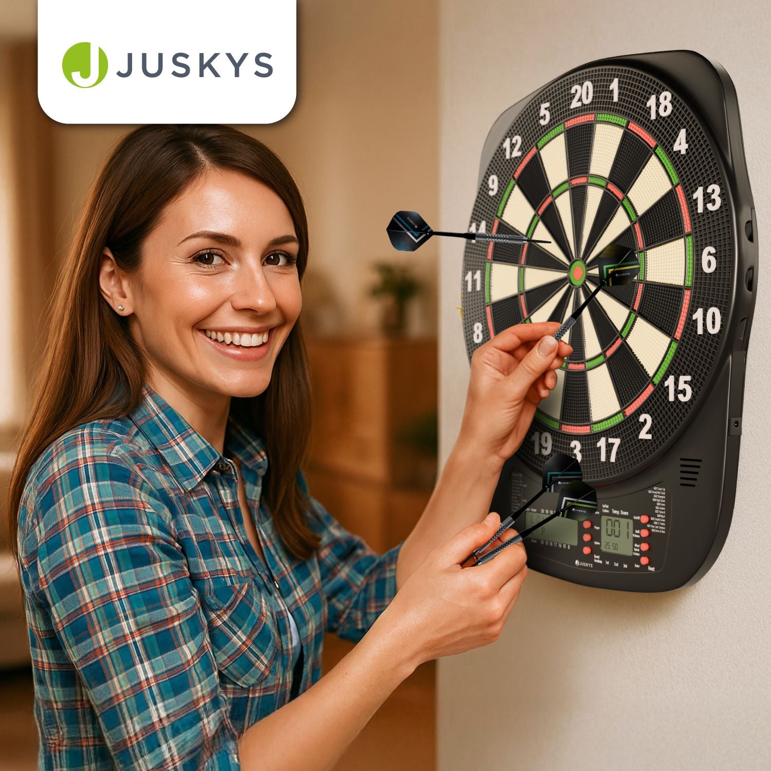 juskys-elektronische-dartscheibe-mit-lcd-display-usb-c-und-18-pfeilen image 7
