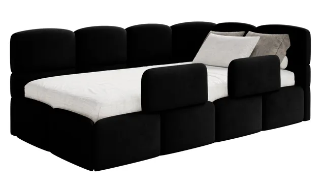 selsey-cloudy-jugendbett-90x200-cm-rechts-mit-stauraum-gel-nder-schwarzer-velour image 1