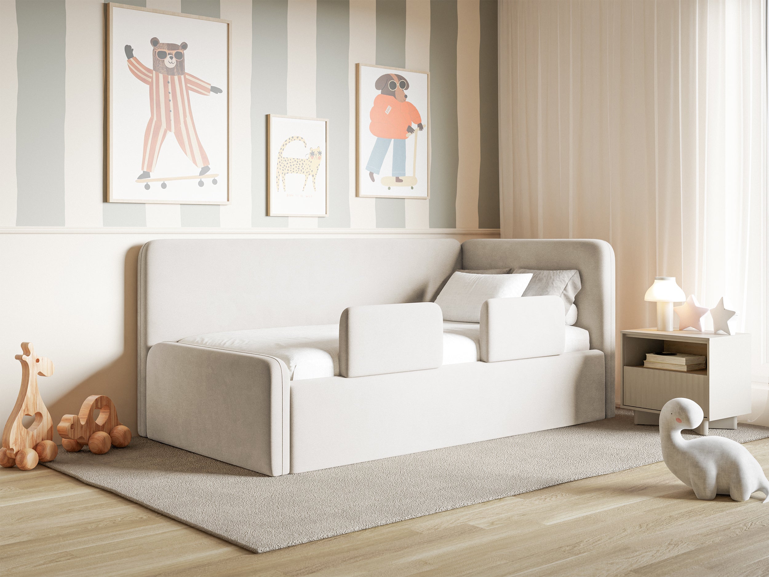selsey-fanklo-jugendbett-90x200-cm-rechts-mit-stauraum-hellbeige-samt image 2