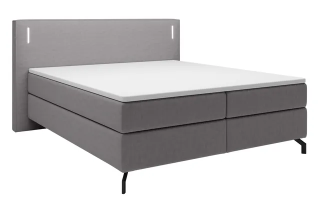 selsey-lanko-kontinentales-bett-140x200-cm-mit-topper-und-beleuchtung-grauer-sam image 1