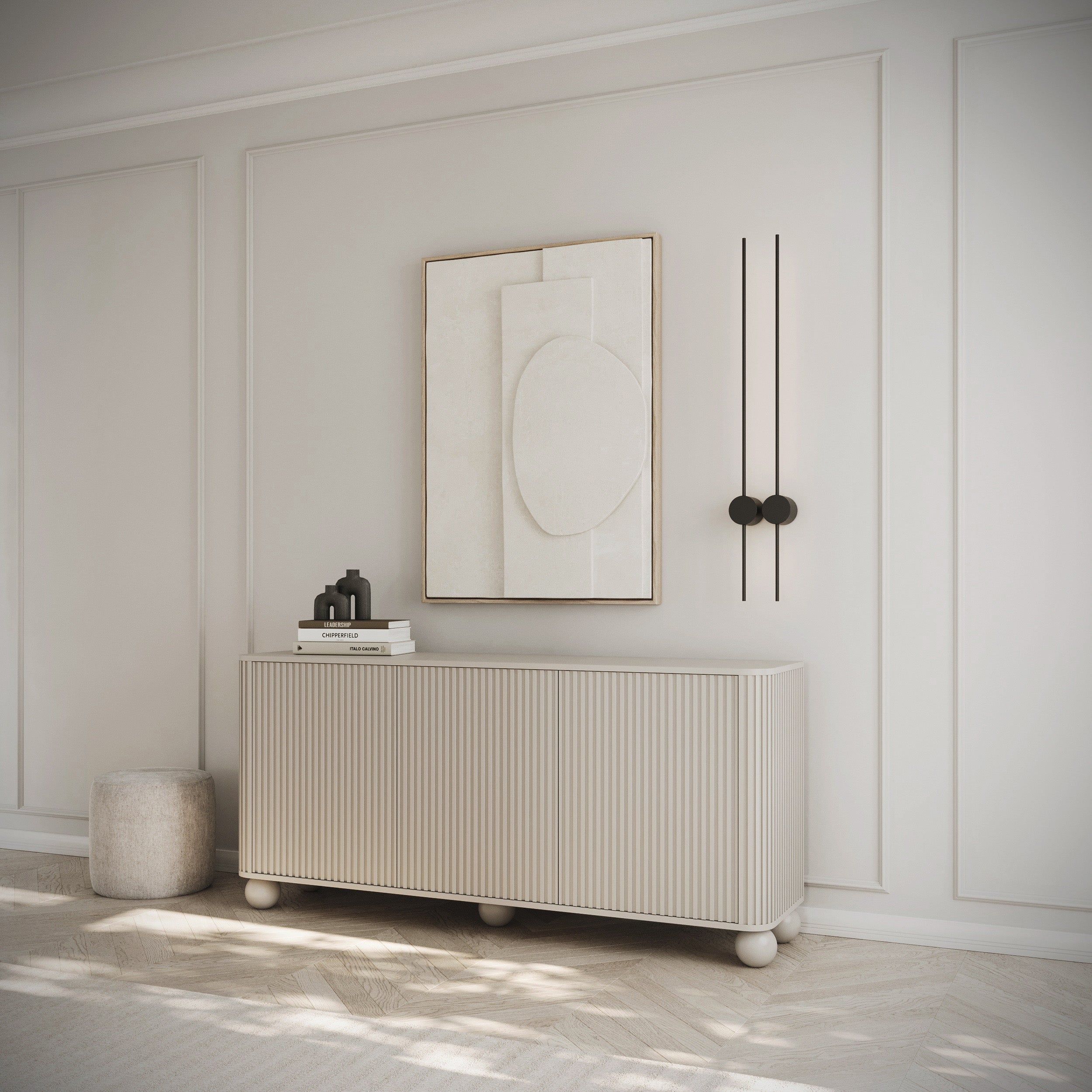 selsey-arvello-kommode-dreit-rig-163-cm-sandbeige-mit-fr-sungen-kugelbeine image 2