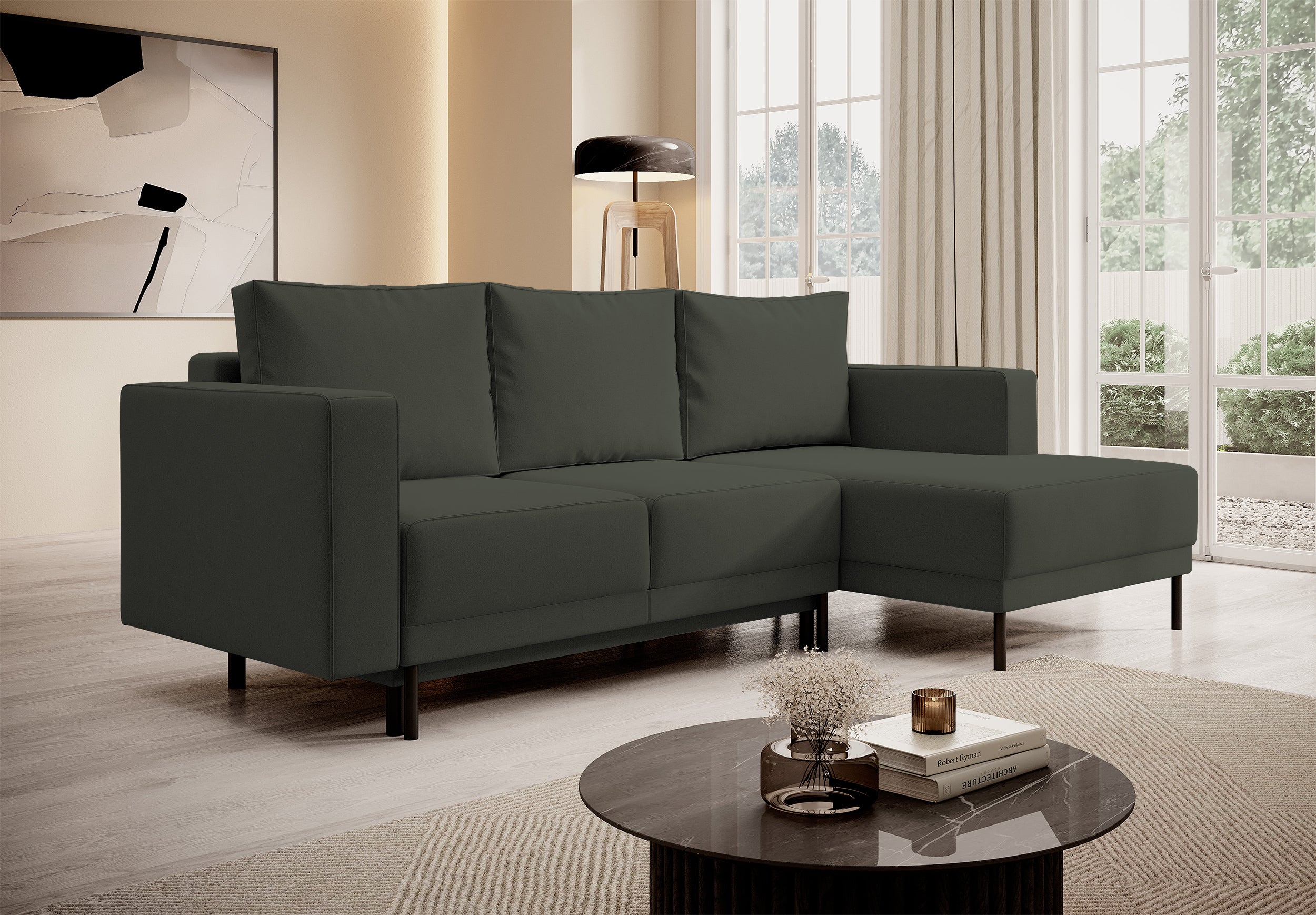 selsey-rodario-mini-ecksofa-mit-schlaffunktion-l-form-rechts-olivgr-ner-samt-mit image 3