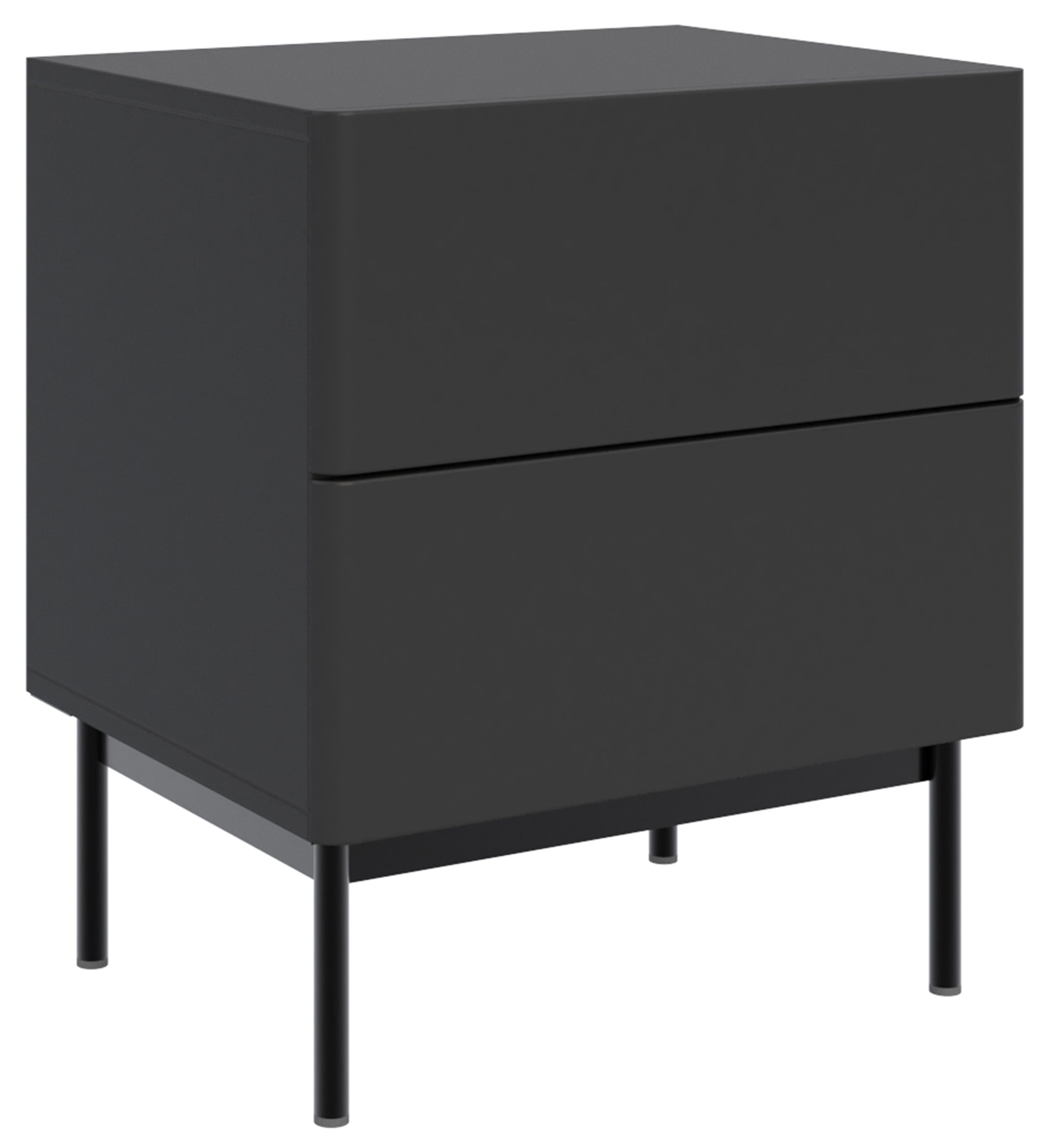 selsey-olio-nachttisch-50-cm-schwarz-mit-zwei-schubladen image 2