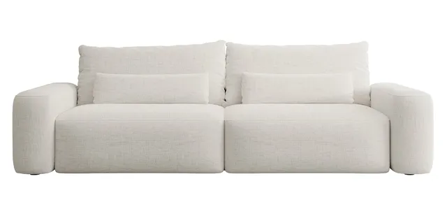 selsey-carnos-dreisitziges-schlafsofa-creme-hydrophober-chenille-schwarze-beine image 1