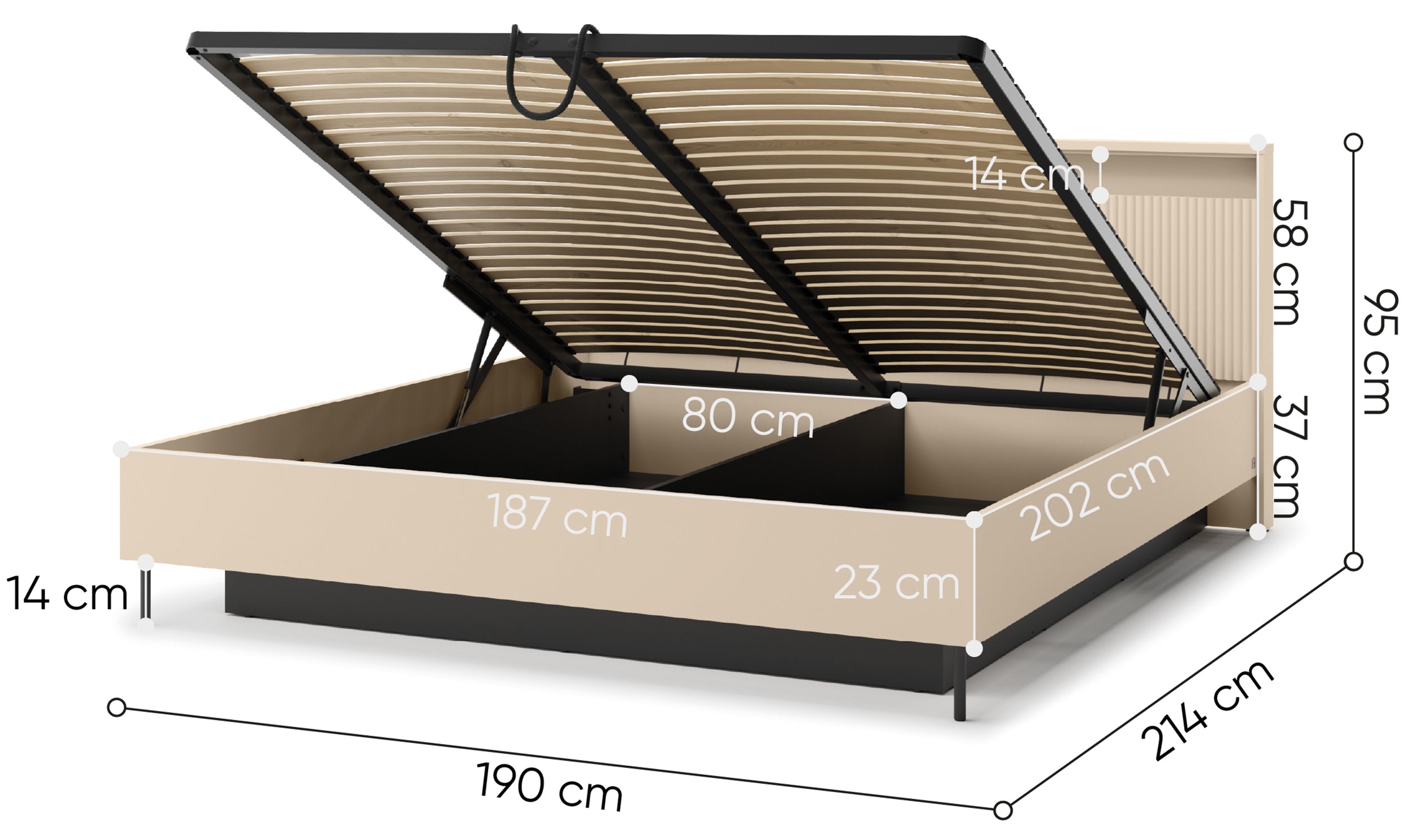 selsey-trend-bett-180x200-cm-gerillt-mit-stauraum-und-beleuchtung-sandbeige-schw image 8