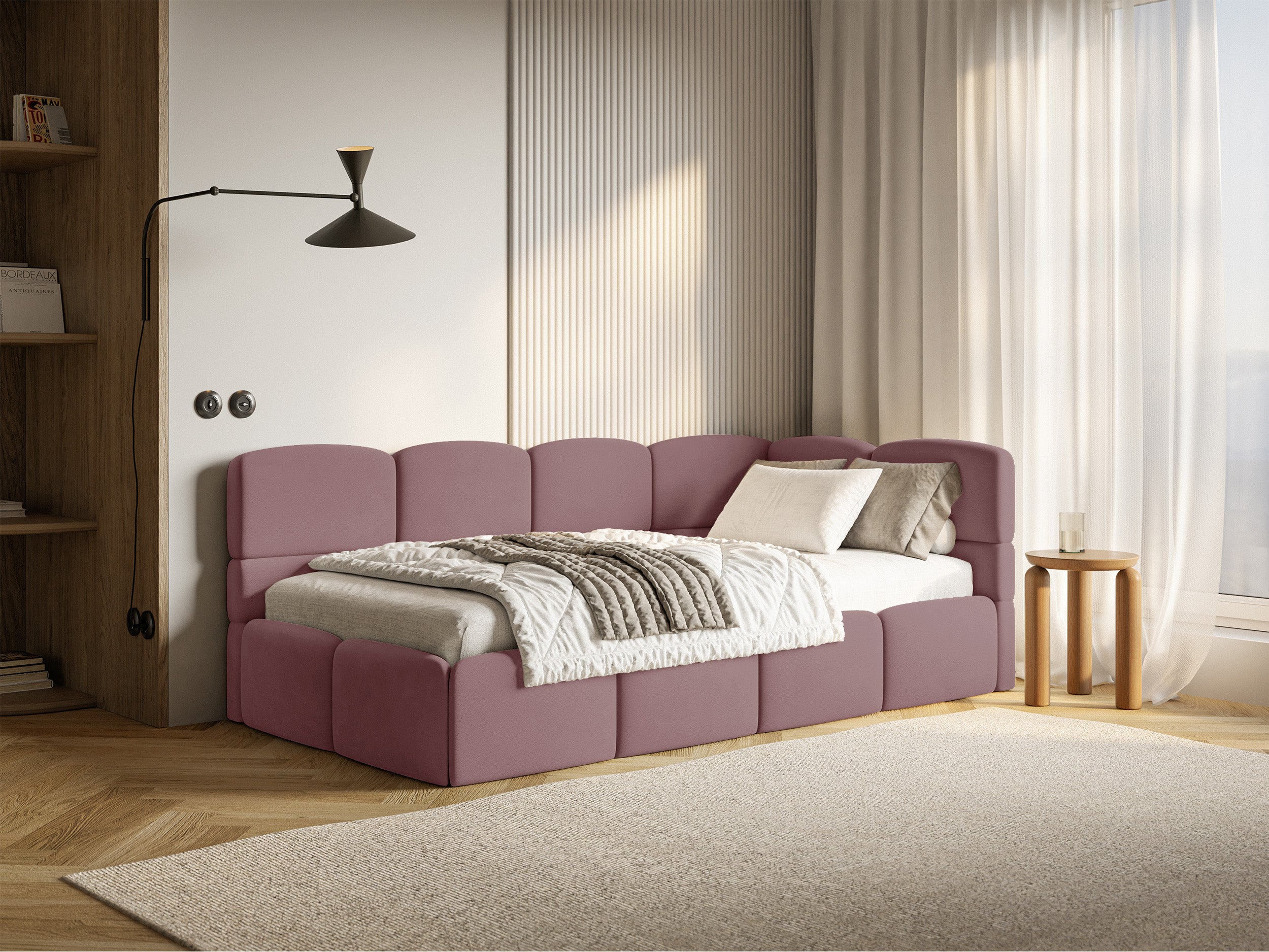 selsey-cloudy-jugendbett-90x200-cm-rechtsseitig-mit-stauraum-rosa-velours image 2