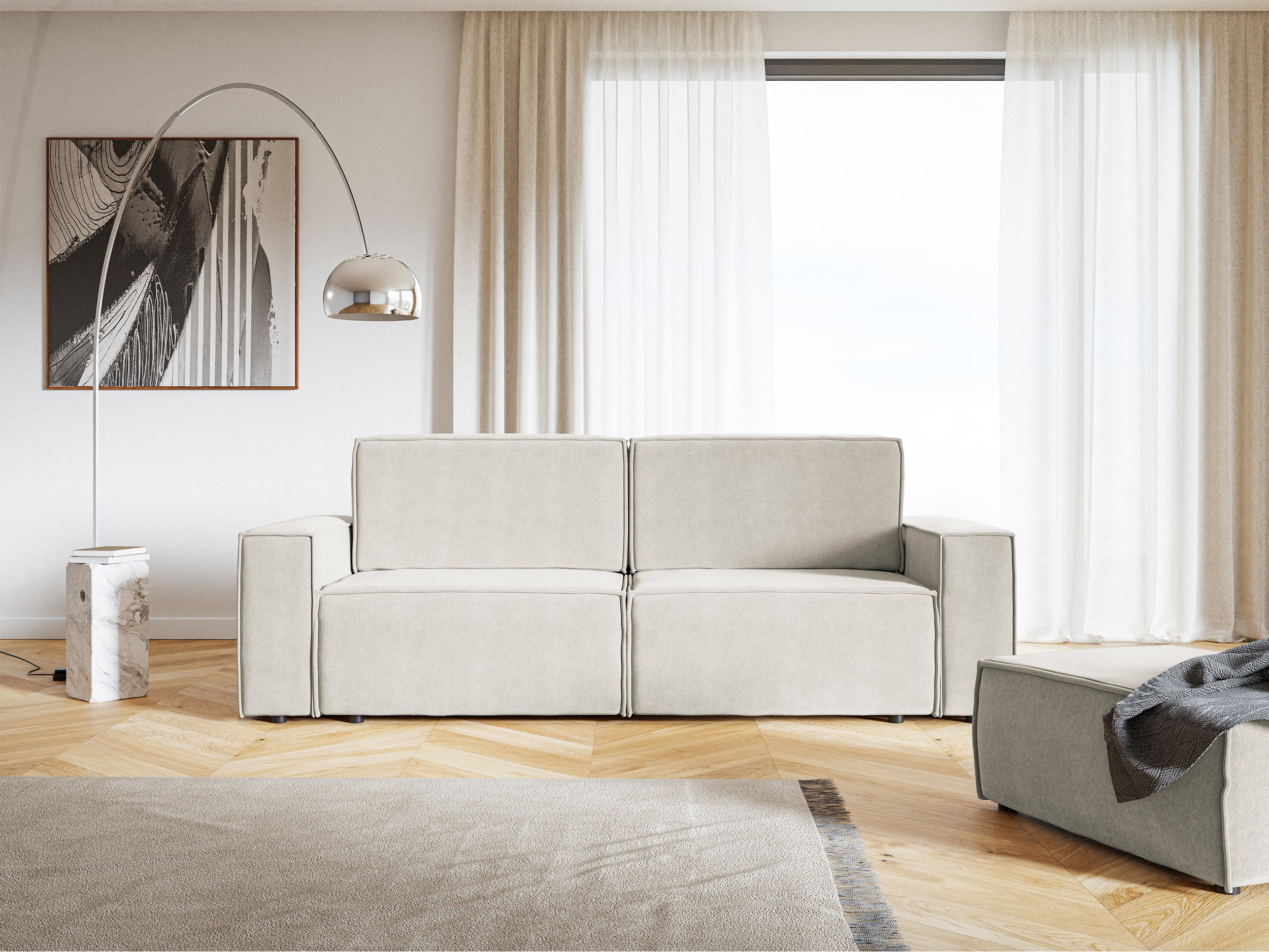 selsey-copertino-schlafsofa-3-sitzer-hellbeige-velours-wasserabweisend-ausziehba image 2