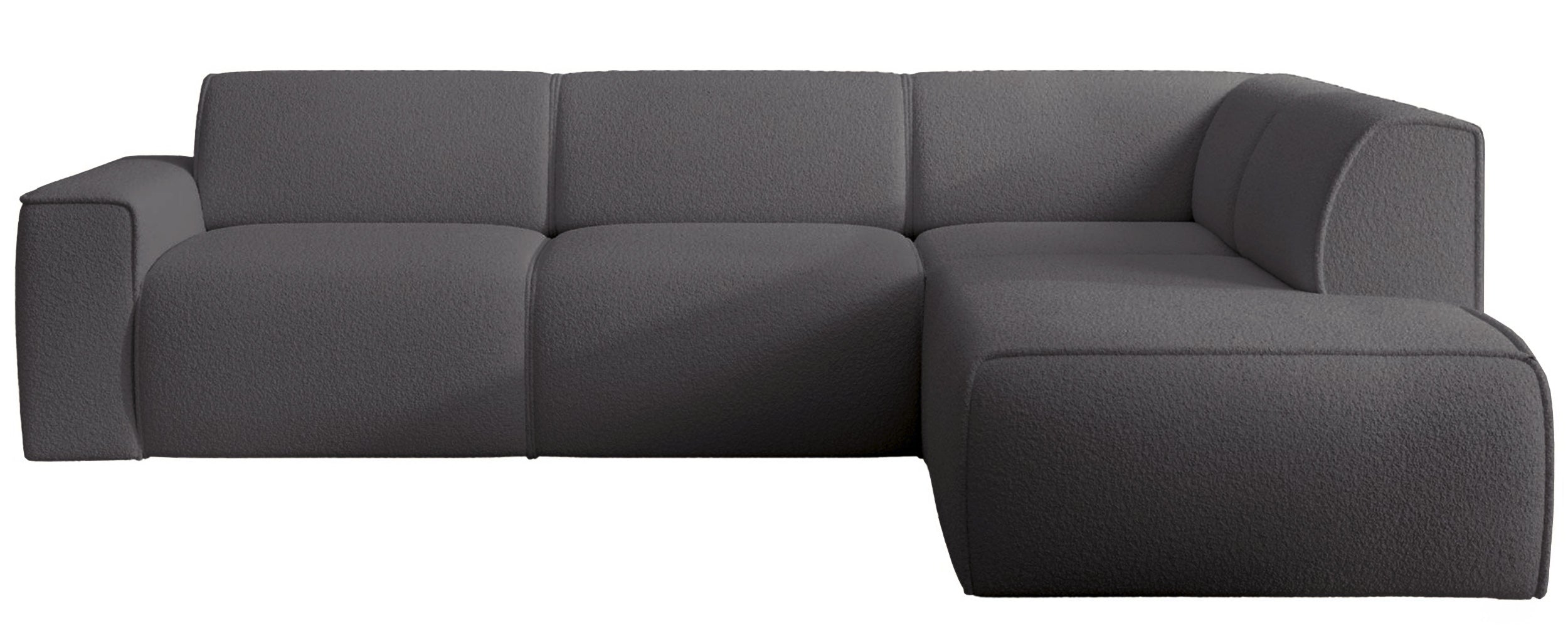 selsey-bouvi-ecksofa-l-f-rmig-rechte-armlehne-dunkelgrauer-boucl-stoff image 1