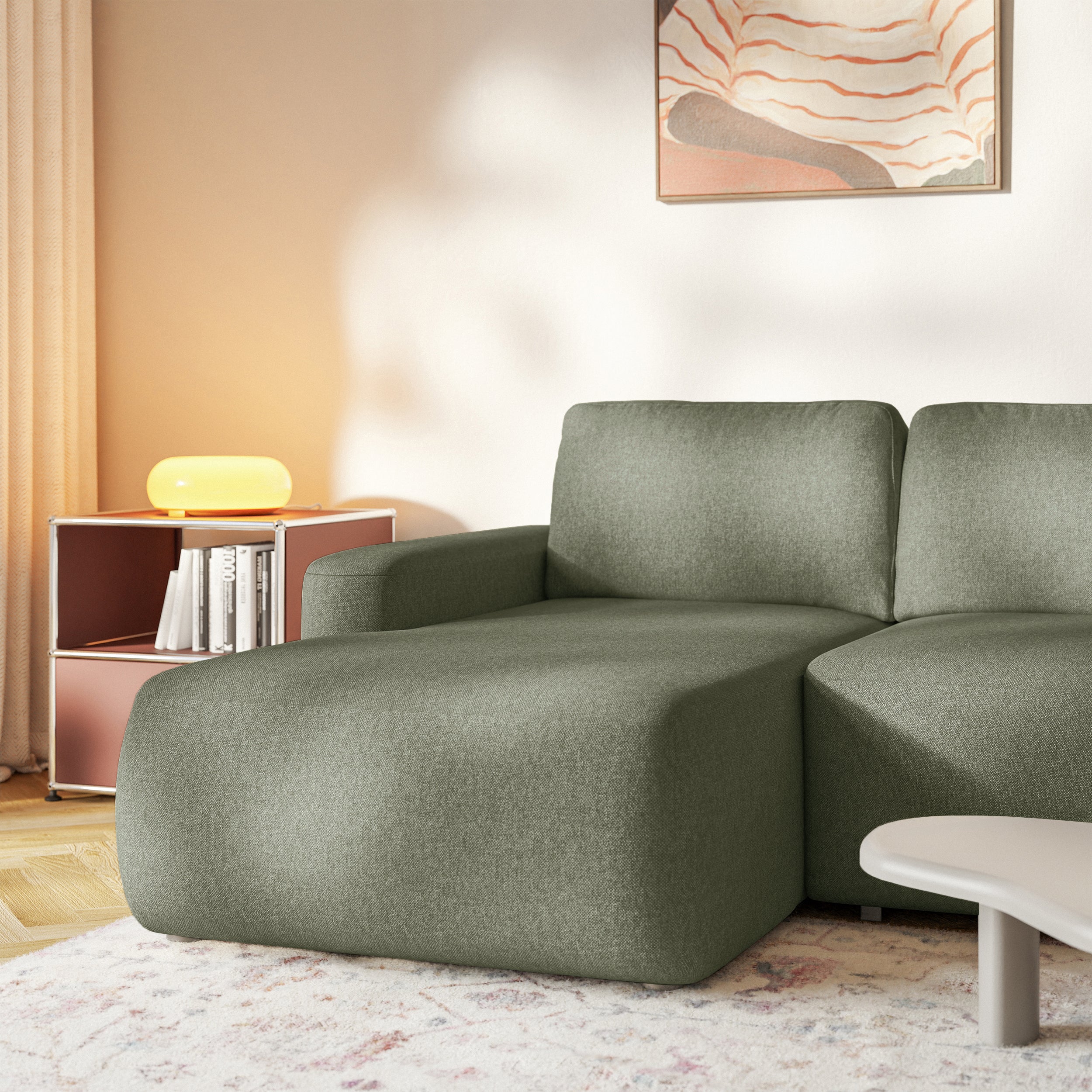 selsey-carnos-mini-ecksofa-links-l-form-olivgr-ner-chenille-mit-schlaffunktion image 6