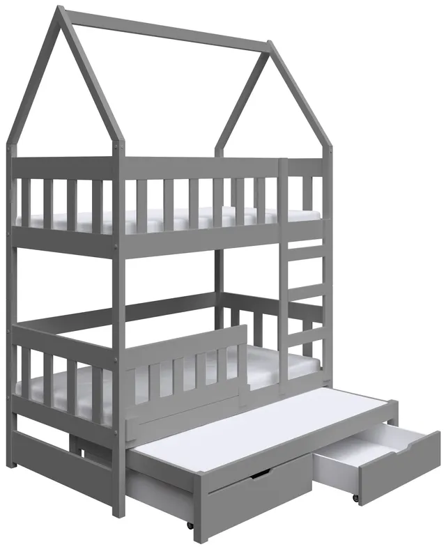 selsey-vistena-etagenbett-75x180-cm-hausform-f-r-3-personen-grau-mit-matratzen-u image 1