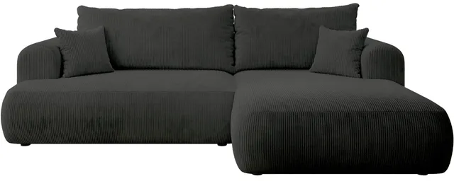selsey-ovo-cord-ecksofa-mit-schlaffunktion-l-form-rechts-mit-stauraum-dunkelgrau image 1