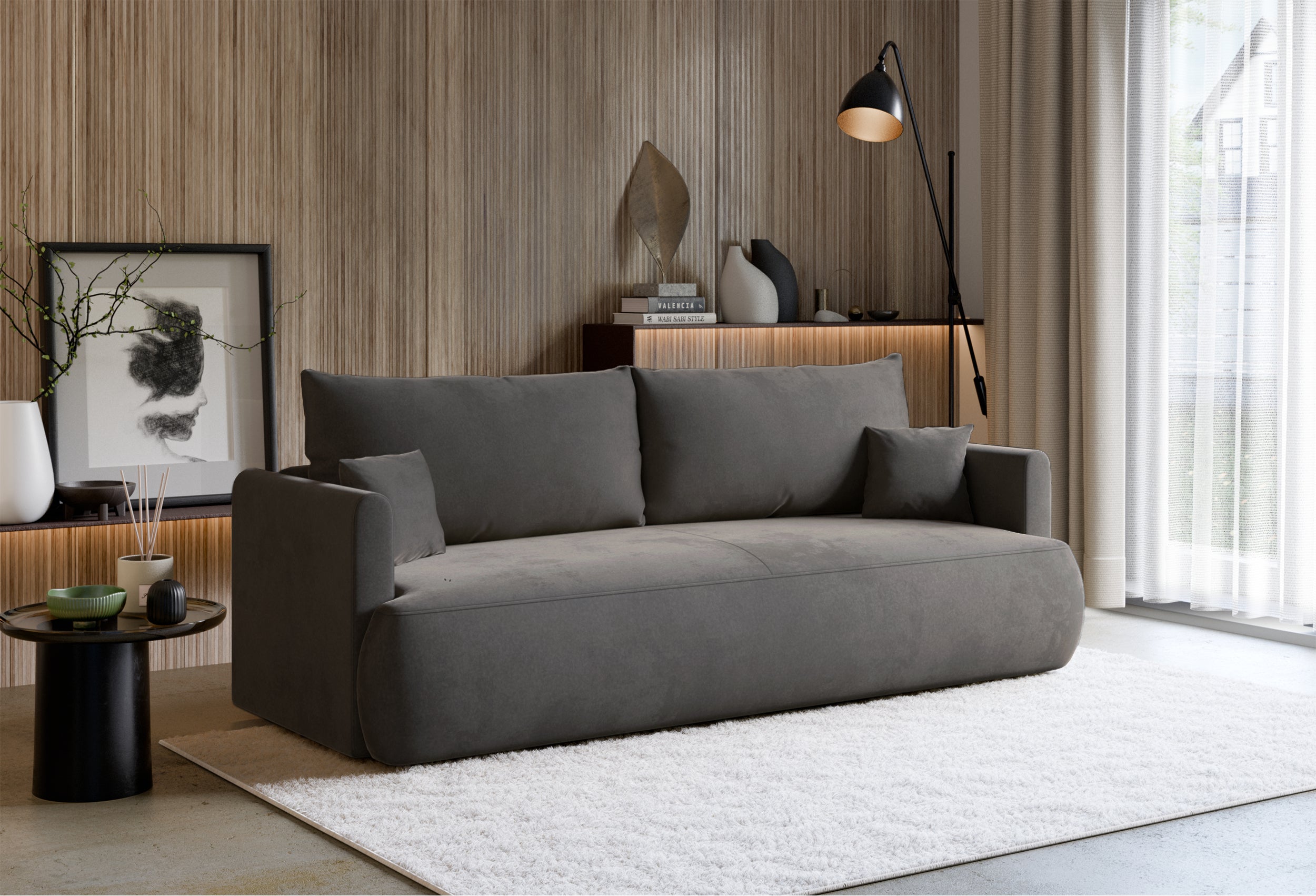 selsey-ovo-mini-schlafsofa-3-sitzer-ausklappbar-stauraum-dunkelgrau-samtvelours image 4