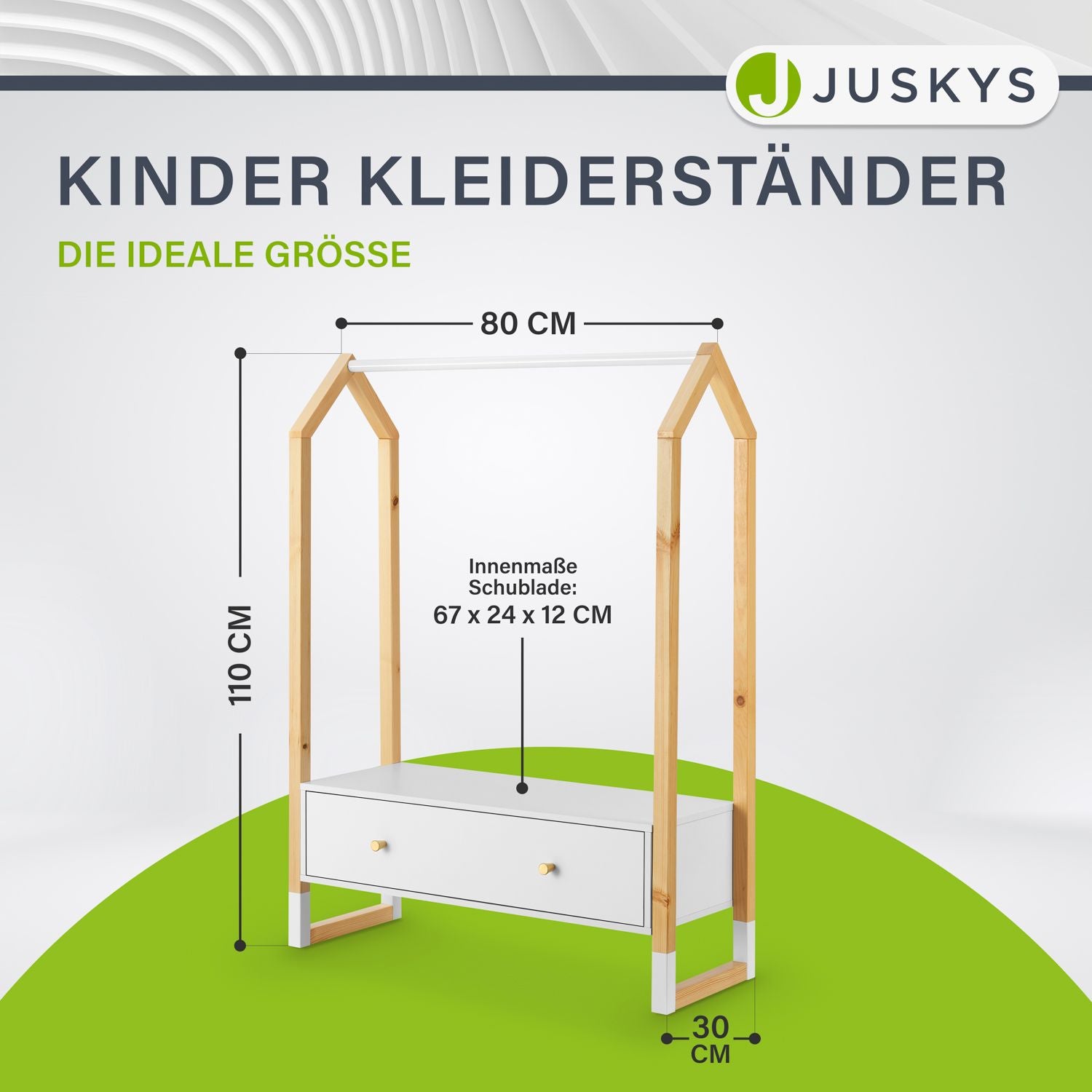 juskys-kinder-kleiderst-nder-filla-mit-schublade-wei image 2