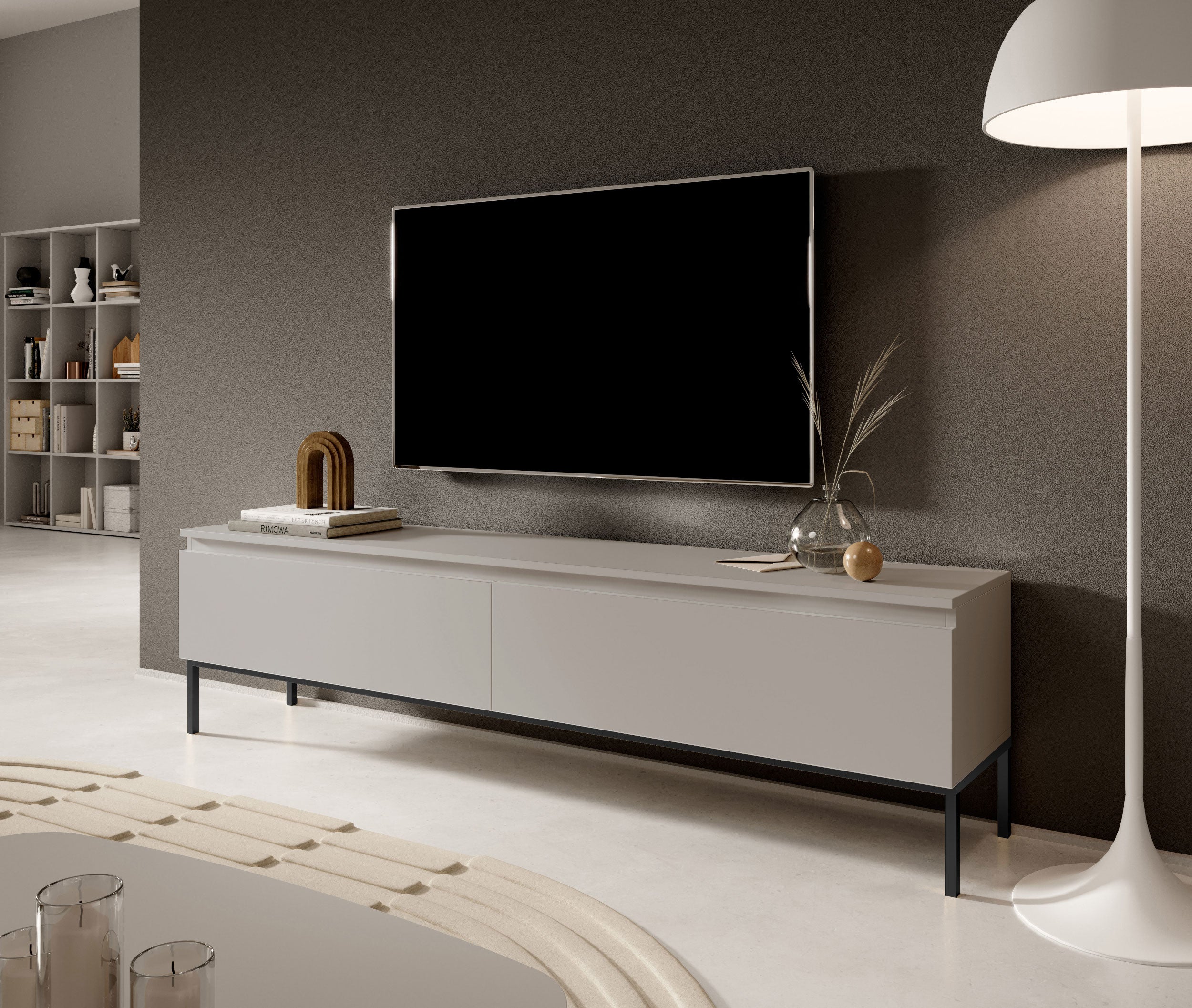 selsey-bemmi-tv-schrank-175-cm-kaschmir-mit-schwarzen-akzenten image 2