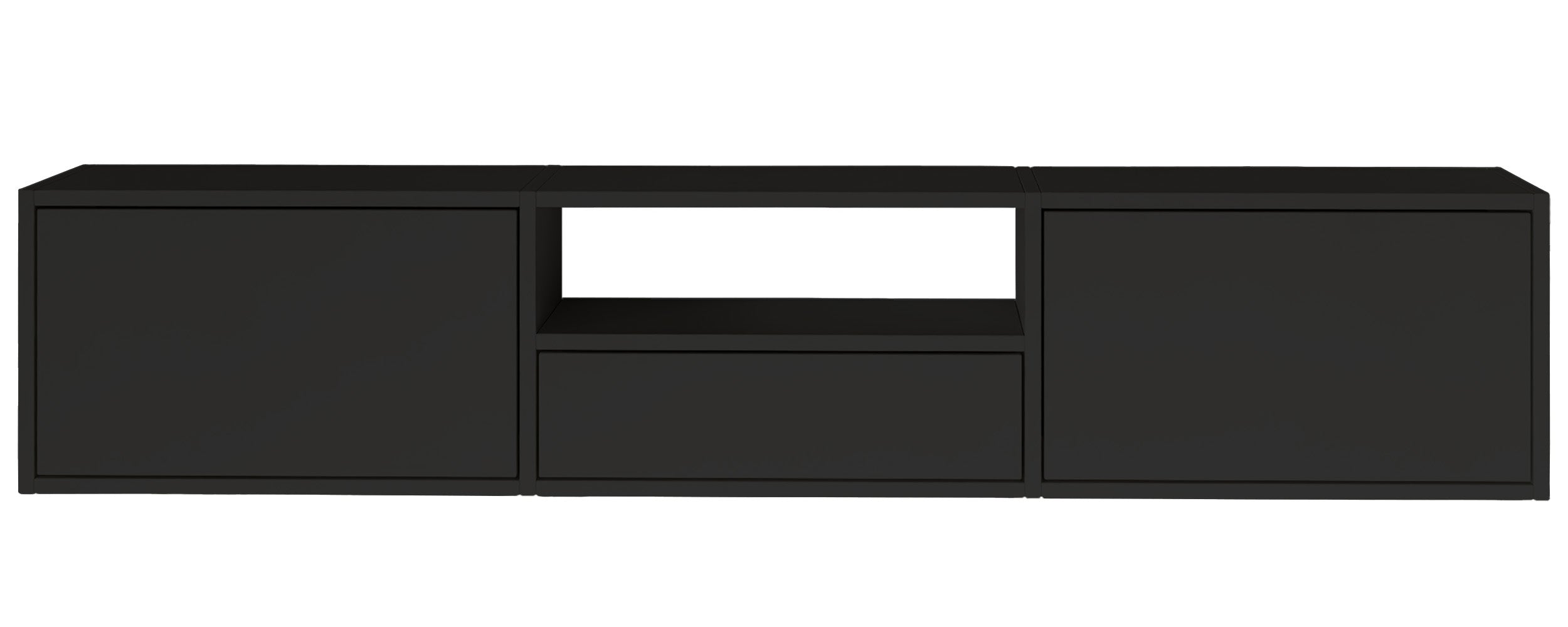 selsey-framme-h-ngender-tv-schrank-150-cm-mit-3-klappen-schwarz-matt image 4