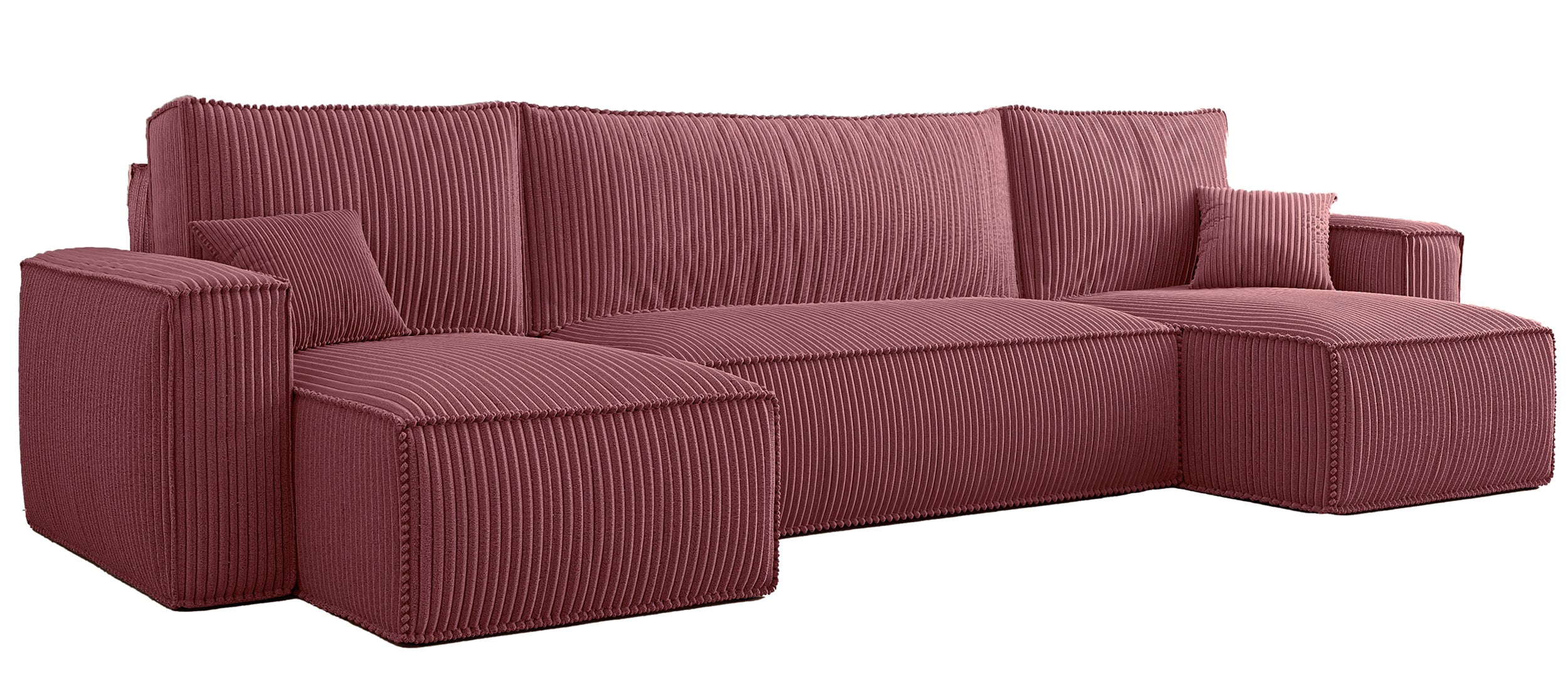 selsey-scarlo-u-f-rmige-eckcouch-mit-schlaffunktion-und-stauraum-dunkelrosa-cord image 2
